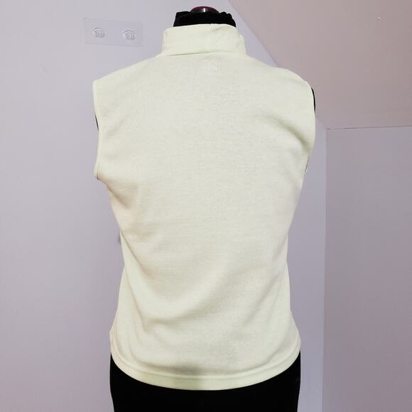 NWOT Pistachio Green Metallic Mock Neck Sleeveless Blouse Medium - Picture 5 of 10